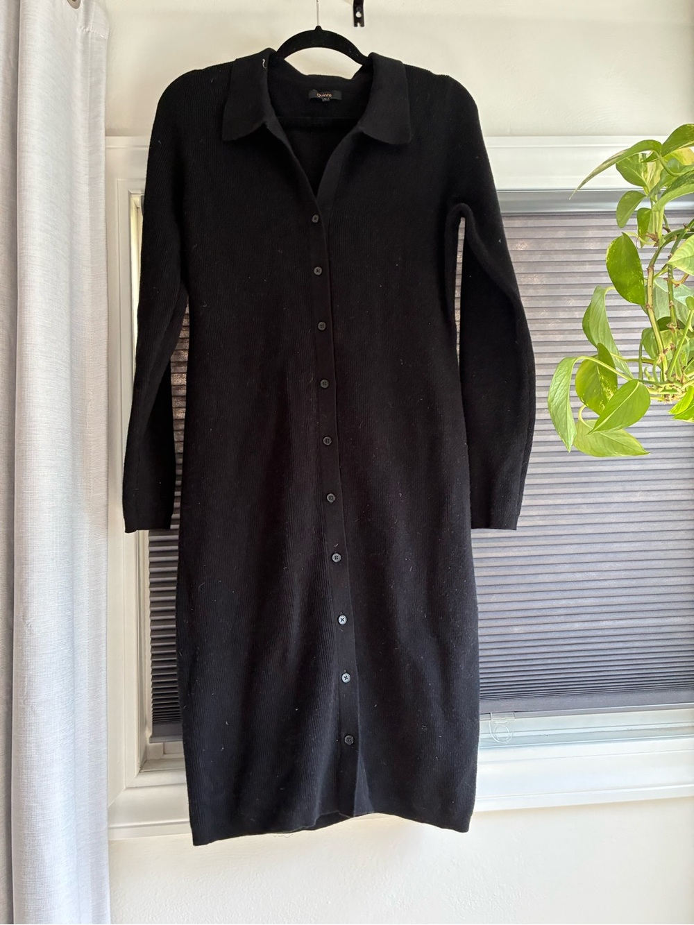 Quince NWOT Black Button-Up Midi Dress - Picture 3 of 4
